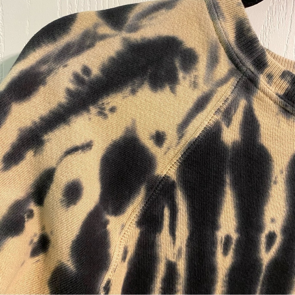 Re/Done X Hanes Tiger Dye Crew Neck Sweatshirt Bleached Distress Goth Alt Punk M - Picture 3 of 6